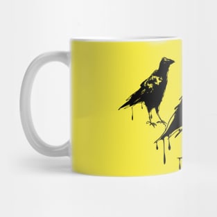 Three Crows (scribbled and dripped ink) Mug